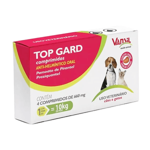 Anti-Helmíntico Top Gard 4 Comprimidos De - 660Mg