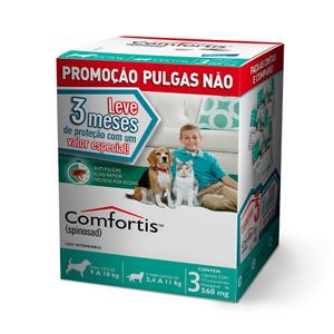 Antipulgas Comfortis 560 Mg Para Cães e Gatos De 5,5 A 18 Kg - C/3