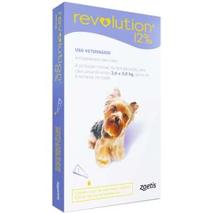 Zoetis Antipulgas E Carrapatos Revolution 12% 0,25Ml Para Cães De 2,6 A 5 Kg - 1 Pipeta