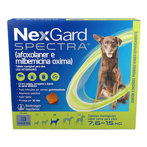 Antipulgas E Carrapatos Nexgard Spectra  Para Cães C/3 - De 7,6 - 15 Kg