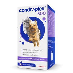 Suplemento Alimentar Condroplex 500 Para Cães E Gatos De Pequeno Porte - 60 Cápsulas