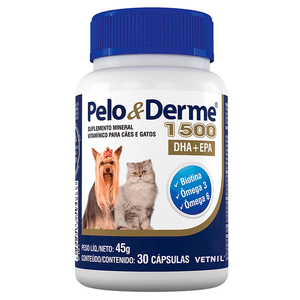 Suplemento Vetnil Pelo E Derme 1500Mg Dha+Epa - 30 Cápsulas