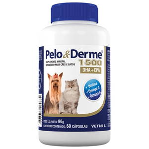 Suplemento Vetnil Pelo E Derme 1500Mg Dha+Epa - 60 Cápsulas