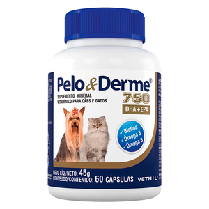 Suplemento Vetnil Pelo E Derme 750Mg Dha+Epa - 60 Cápsulas