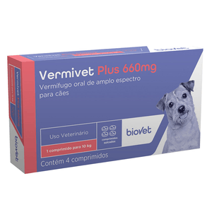Vermífugo Para Cães Vermivet Plus Biovet - 660Mg