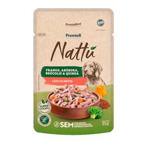 Premier Nattu Sachê Cães Filhotes Frango e Abóbora 85 G