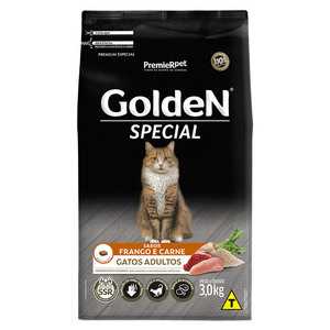 Golden Special Gatos Adultos Sabor Frango e Carne 3 Kg