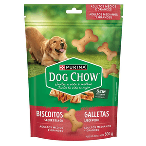 Dog Chow Biscoito Frango Adulto Médio e Grande Porte 500 g