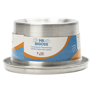 Comedouro Antiformiga Para Gatos Mr. Bigode Prata - 250Ml