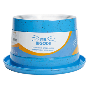 Comedouro Antiformiga Para Gatos Mr. Bigode Azul - 250Ml