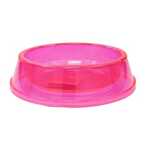 Comedouro Gatos Rosa Transparente Glitter - 160Ml