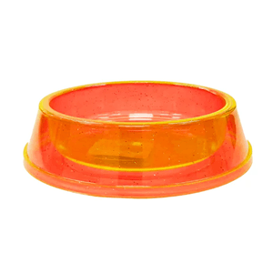 Comedouro Gatos  Laranja Transparente Glitter - 160Ml