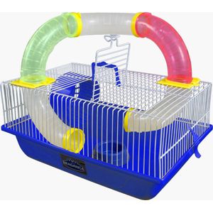 Gaiola Bragança Hamster Tubos Divertidos Grande 153 - Branco E Azul