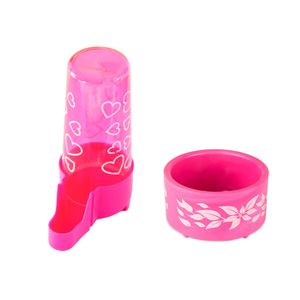 Kit - Bebedouro E Comedouro Calopsita Nº2 (Rosa)