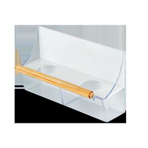 Comedouro Muro Alto Com Poleiro (Branco E Cristal) Unitário