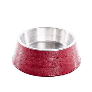 Comedouro Alumínio Pesado Filhotes Vermelho - 150Ml