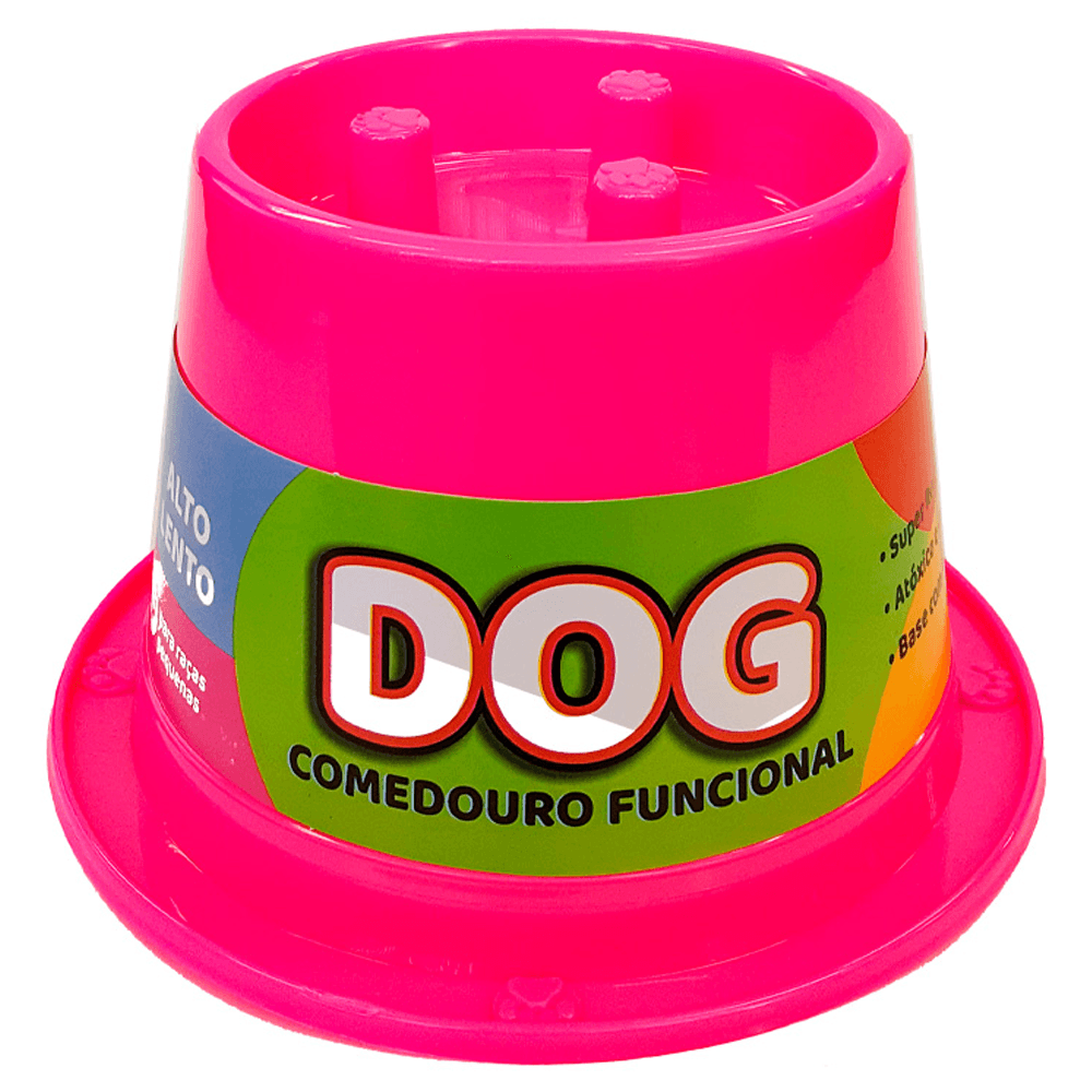 Comedouro Funcional Lento Antiformiga Rosa Neon - 250Ml - American Pet