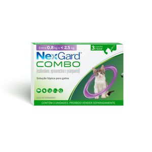 Antipulgas E Carrapatos Nexgard Combo Para Gatos C/3 - De 0,8 A 2,5 Kg