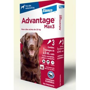 Antipulgas E Carrapatos Combo Advantege Max 3 4,0 Ml Para Cães Acima De - 25 Kg