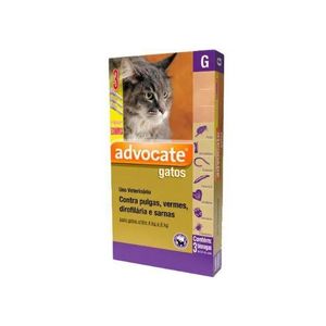 Advocate Gatos 0,8 Ml - De 4 A 8 Kg C/3 Bisnagas