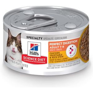 Ração Úmida Hill's Science Diet Digestão Perfeita Para Gatos Adultos Sabor Frango E Vegetais - 82 G