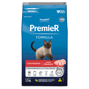 Premier Fórmula Gatos Castrados Frango 1,5 kg