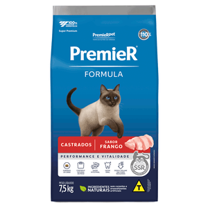 Premier Fórmula Gatos Castrados Frango 7,5 kg