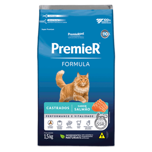 Premier Fórmula Gatos Castrados Salmão 1,5 kg