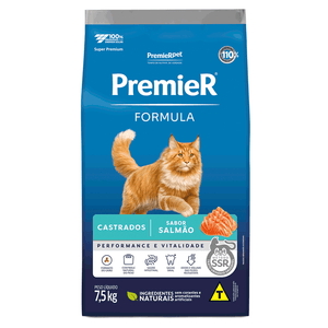 Premier Fórmula Gatos Castrados Salmão 7,5 kg