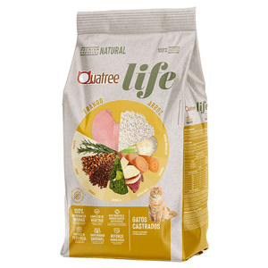 Ração Seca Quatree Life Gatos Castrados 3 Kg