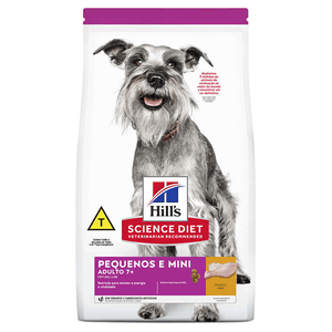 Ração Hill's Science Diet Adulto 7+ Pequenos e Mini para Cães Idosos Sabor Frango - 2,04 kg