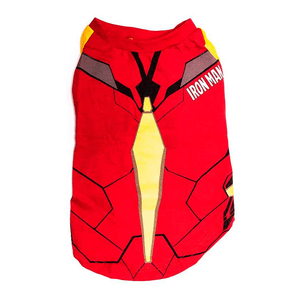 Camiseta pet em meia malha 100% Algodão piticas Iron man - GG