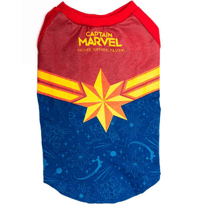Camiseta pet em meia malha 100% Algodão piticas Capitã marvel - GG