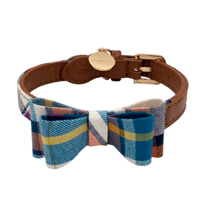 Coleira Zooland Para Cachorros Modelo 1516-1B - Laço Quadriculado Azul