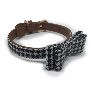 Coleira Zooland Para Cachorros Modelo 1516-4PB - Laço Quadriculado Preto e Branco