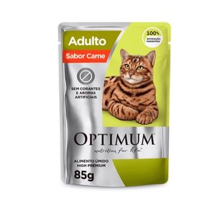Ração Úmida Sache Optimum Gatos Adulto Carne 85G