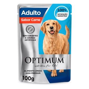 Ração Úmida Sache Optimum Caes Adulto Carne 100G