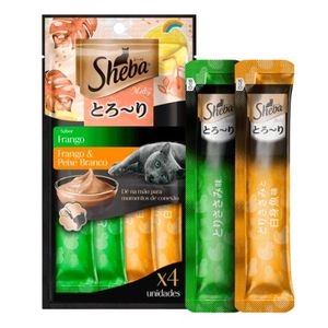 Petisco Cremoso Sheba Frango E Peixe Branco 48G