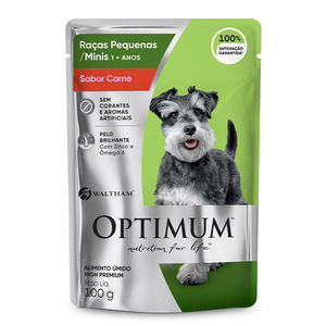 Ração Úmida Sache Optimum Caes Adulto Porte Pequeno E Mini Carne 100G