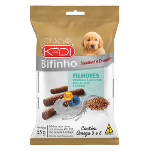 Bifinho Kadi Filhotes Vitaminas A, D, E, B12 Soro Leite & Linhaça 55 G