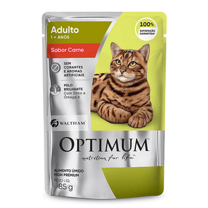 Ração Úmida Sache Optimum Gatos Adulto Carne 85G