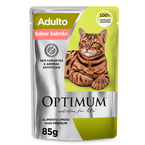 Ração Úmida Sache Optimum Gatos Adulto Salmao 85G