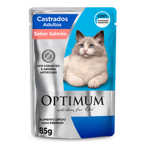 Ração Úmida Sache Optimum Gatos Adulto Castrado Salmao 85G