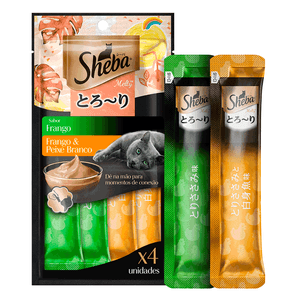 Petisco Cremoso Sheba Frango E Peixe Branco 48G