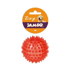 Brinquedo Bola TPR Pequeno Vermelho Espinho com Som Jambo
