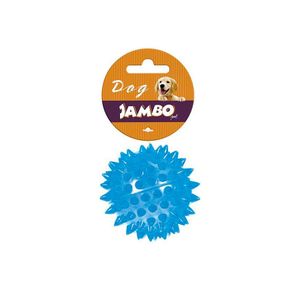 Brinquedo Bola TPR Pequena Azul Espinho com Som Jambo