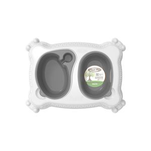 Comedouro + Bebedouro New Pratic Eco G Cinza
