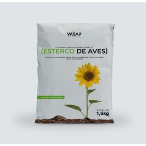 Fertilizante Vasap Orgânico Simples Esterco De Aves 1,5Kg