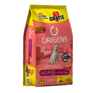 Ração Origens Gato Castrado Carne 11,1Kg