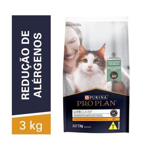 Raçao Seca Pro Plan Gatos Adultos Live Clear Reduçao De Alergenos 3Kg